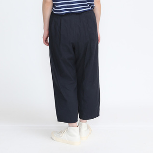 コットンリネン バックサテンサルエルパンツ NAVY／Le minor